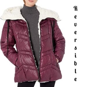 STEVE MADDEN REVERSIBLE PUFFER COAT WITH HOOD